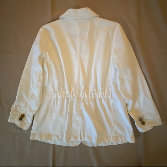 Joan Rivers Stretchy White Denim Blazer Jacket, Women’s 10, Light-weight Jean - Picture 5 of 7